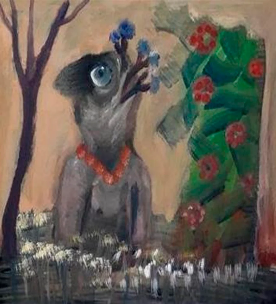Naturaleza, acrílico sobre cartulina negra 40x30 cm, 2012
