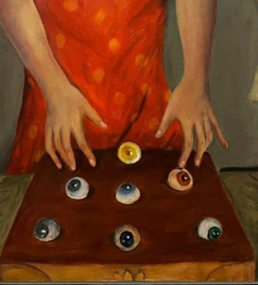 ¿Que debiera ponerme hoy? Oleo sobre madera 20x20 cm, 2014